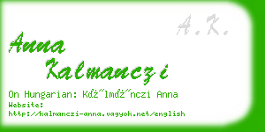 anna kalmanczi business card